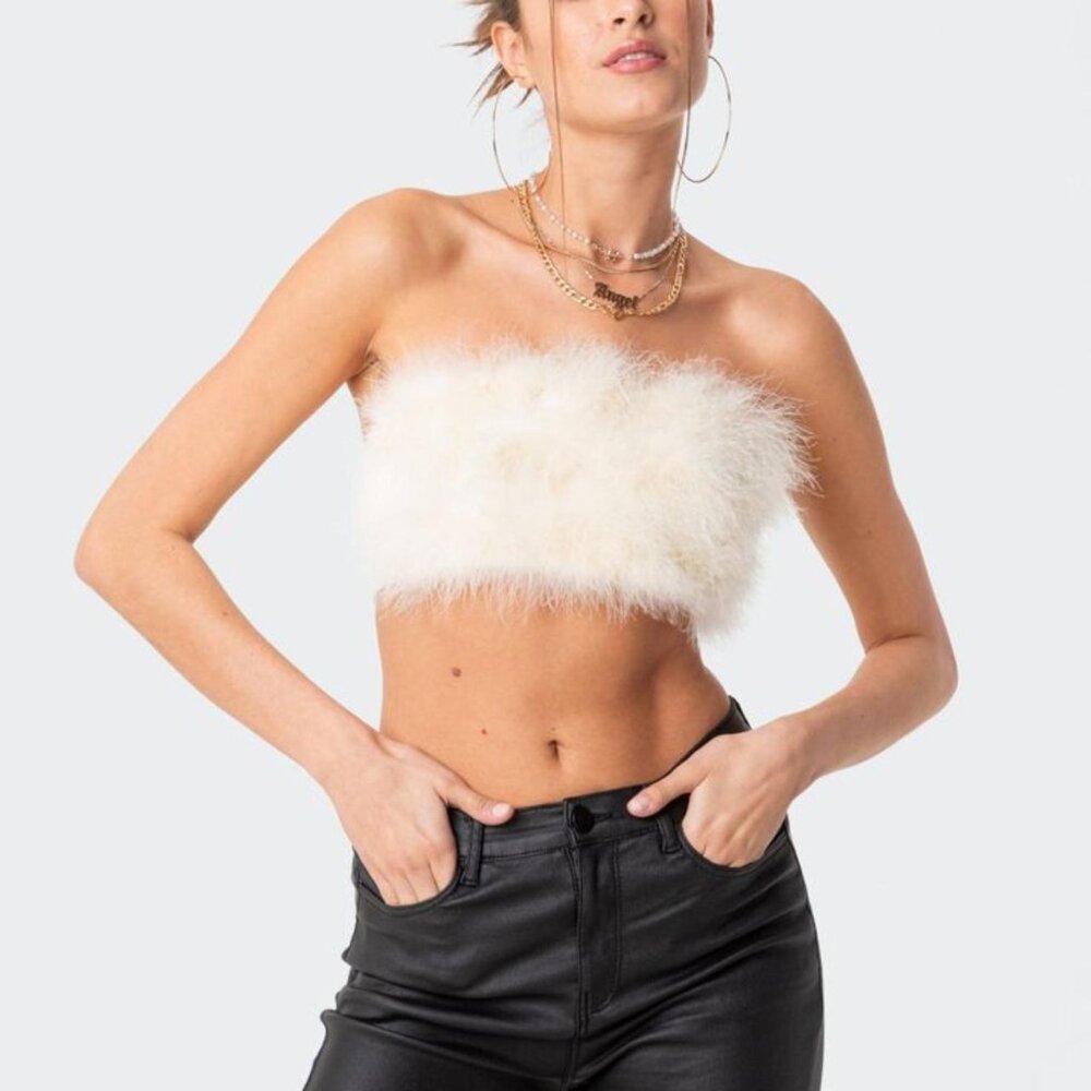 Edikted Trista Faux Fur Top